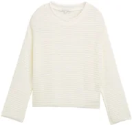 Bluzy damskie - Tom Tailor džinsinis moteriškas megztinis, natūralios baltos spalvos - miniaturka - grafika 1