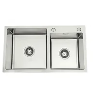 Zlewozmywaki - Stellman Zlewozmywak stalowy dwu komorowy STEEL 7845 (OUTLET 2) - miniaturka - grafika 1