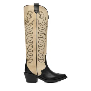 Kowbojki Badura EO-BAYLOR-5033-25 Beżowy - Kozaki damskie - miniaturka - grafika 1