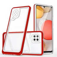 Etui i futerały do telefonów - Clear 3in1 etui do Samsung Galaxy A42 5G żelowy pokrowiec z ramką czerwony - miniaturka - grafika 1