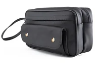 Nerki - Krateczka, Saszetka skórzana męska, czarna, G45 - miniaturka - grafika 1