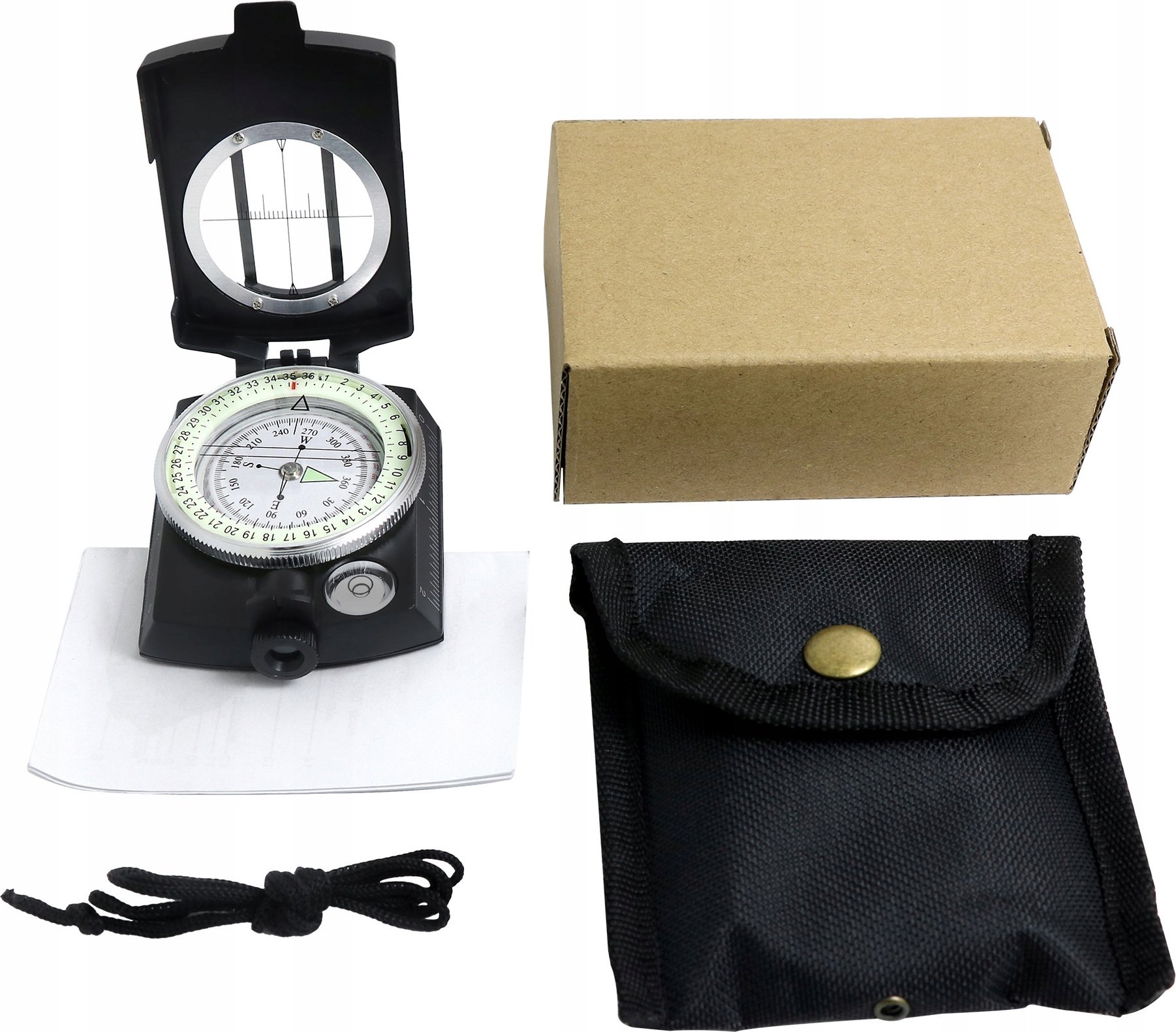 KOMPAS Profesjonalny WOJSKOWY BUSOLA PRYZMATYCZNY Mapowy METALOWY