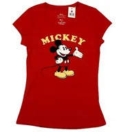 Koszulki i topy damskie - Koszulka damska młodzieżowa DISNEY Myszka Miki Mickey Mouse r. M Czerwona - miniaturka - grafika 1