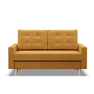 Sofa rozkładana, Blank Kronos, 152x92x92 cm, żółty - Sofy i kanapy - miniaturka - grafika 1