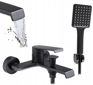 Rea Bateria wannowa Hass Black B9967 - Baterie wannowe i prysznicowe - miniaturka - grafika 1