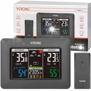 BEZPRZEWODOWA STACJA POGODY TEMPERATURA WILGOTNOŚĆ - Stacje pogodowe - miniaturka - grafika 1