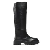 Kozaki damskie - Kozaki Simple SL-18-02-000051 Czarny - miniaturka - grafika 1