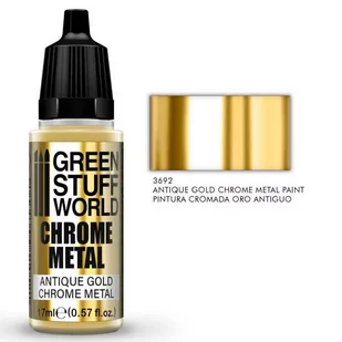 Green Stuff World: Farba chromowana      antyczne złoto 17ml. - Akcesoria i części modelarskie - miniaturka - grafika 1