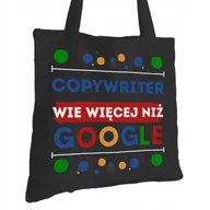 Torby i wózki na zakupy - Torba Bawełniana dla Copywritera Czarna Prezent ekologiczna Trwały Nadruk - miniaturka - grafika 1