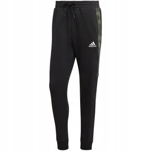 Spodnie męskie adidas Essentials Camo Print Fleece Pant czarne HL6929 2XL - Dresy męskie - miniaturka - grafika 1
