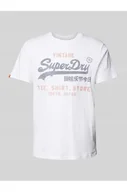Koszulki męskie - T-shirt o luźnym kroju z nadrukiem z logo - Superdry - miniaturka - grafika 1