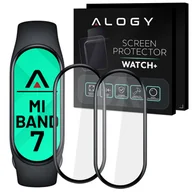Akcesoria do smartwatchy - 2x Elastyczne Szkło 3D szybka na ekran Alogy do Xiaomi Mi Band 7 Black - miniaturka - grafika 1