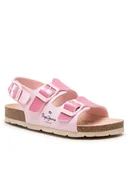 Buty dla dziewczynek - Pepe Jeans Sandały Bio Corp Girl PGS90185 Różowy - miniaturka - grafika 1