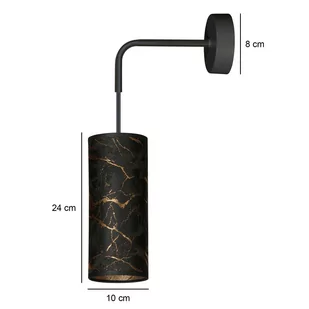 Kinkiet Joni, tkanina, 1-pkt. czarny-marmurkowy - Lampy ścienne - miniaturka - grafika 3