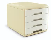 Pudła i kartony archiwizacyjne - ORGANIZER pojemnik na DOKUMENTY papier A4 szuflady Arda Vintage kremowy - miniaturka - grafika 1