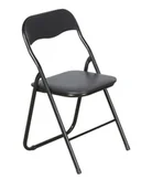 Krzesła - 4x składane krzesło Mihe z tapicerowanym siedziskiem czarne krzesło do jadalni krzesło kuchenne fotel - miniaturka - grafika 1