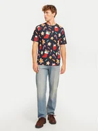 Koszulki męskie - Jack&Jones T-Shirt Xmas Merry 12265399 Granatowy Standard Fit - miniaturka - grafika 1