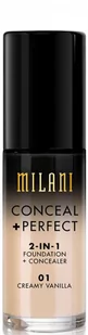 MILANI MILANI - CONCEAL + PERFECT - 2-IN-1 FOUNDATION+CONCEALER - Podkład kryjący do twarzy - 01 CREAMY VANILLA MILPDTW-DOTW - Podkłady do twarzy - miniaturka - grafika 1