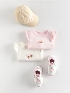 Body dla niemowląt - Reserved - Prążkowane body z haftem - pastelowy róż - miniaturka - grafika 1