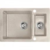 Zlewozmywaki - Laveo SBC 430T Zlewozmywak granitowy1,5 komoryWymiary 440x650x195 mm Wymiar szafki 700 mmWyko$605czenie be$606W zestawie z syfonem Space Saving i korkiem automatycznym - miniaturka - grafika 1