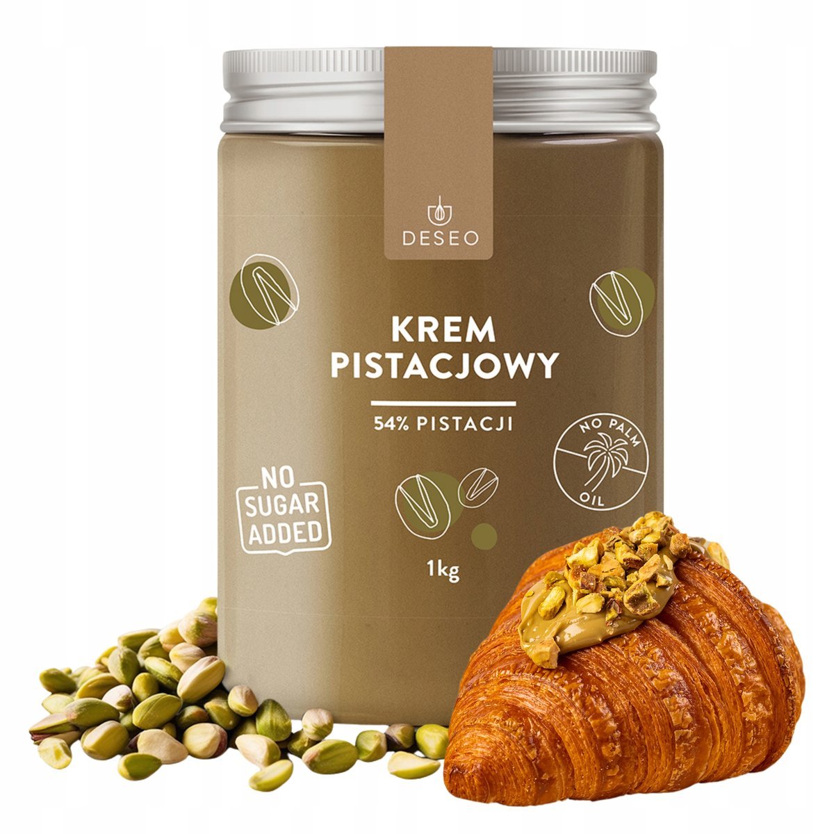Krem pistacjowy BEZ CUKRU 1kg DESEO Krem z pistacji pasta pistacjowa