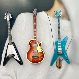 TEMU Zestaw 3 magnesów na lodówkę, Dekoracje do zmywarki, Zestaw dekoracyjny do wymiany w zmywarce, Modne naklejki na lodówkę z gitarą, Urocze - Akcesoria i części do zmywarek - miniaturka - grafika 1