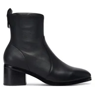 Botki damskie - Botki Tommy Hilfiger Th Stretch Leather Bootie FW0FW08860 Czarny - miniaturka - grafika 1