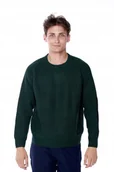 Swetry męskie - LEE CHUNKY CREW NECK BOTTLE GREEN L83KLNBB M - miniaturka - grafika 1