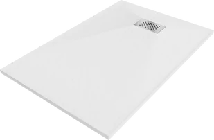 Mexen Hugo brodzik prostokątny SMC 130 x 90 cm, biały, maskownica inox - 42109013-X - Brodziki prysznicowe - miniaturka - grafika 1