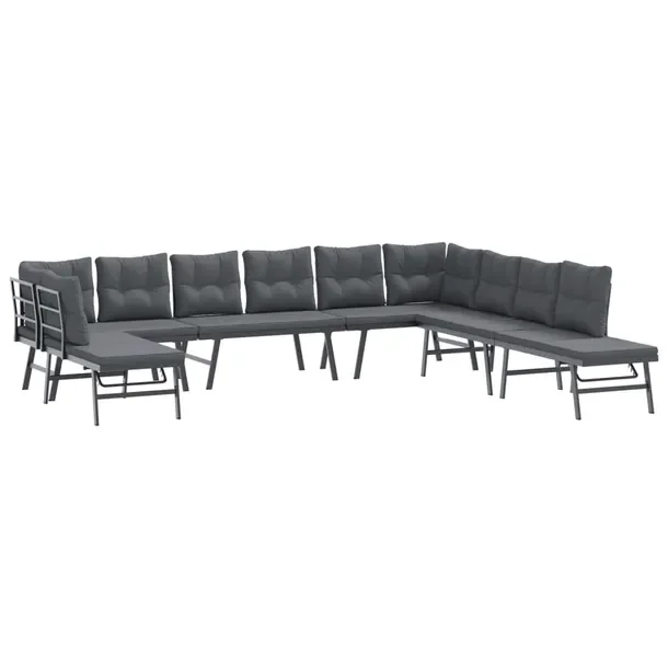 Zestaw mebli ogrodowych czarny, stół 90x45x35 cm, ławka 173x118x76 cm