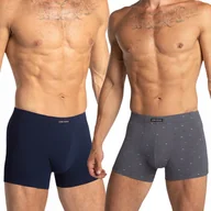 Majtki męskie - Bokserki Męskie z Bawełny LAMA Wygodne Klasyczne Gładkie Szorty 2-PAK - XXL - miniaturka - grafika 1
