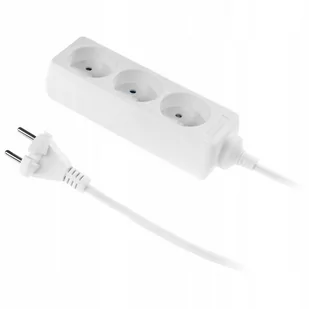 PLAST-ROL Listwa zasilająca PLAST-ROL Przedłużacz 3-gniazda b/u 10A 3m biały PS-360 W-97472 - Listwy zasilające - miniaturka - grafika 1