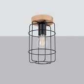 Lampy sufitowe - Gotto lampa sufitowa 1xE27 jasne drewno/czarna SL.1262 - miniaturka - grafika 1