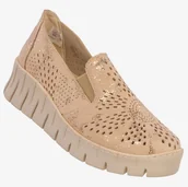 Półbuty damskie - Buty Damskie Półbuty Skórzane Na Wiosnę Lato Beżowe 2717 LILLY Beżowy 41 - miniaturka - grafika 1