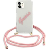Etui i futerały do telefonów - Guess GUHCP12SCRTVSPI iPhone 12 mini 5,4" różowy/pink hardcase Script Vintage - miniaturka - grafika 1