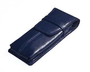 Etui na okulary ze skóry naturalnej, granatowe, produkt polski - Etui na długopisy i pióra - miniaturka - grafika 1