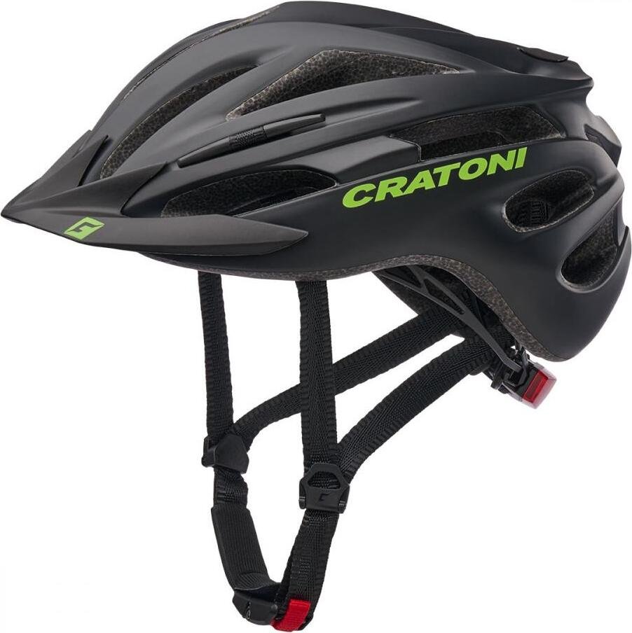 Kask rowerowy Cratoni Pacer Junior czarno-limonkowy matowy rozmiar S-M (54-58 cm)