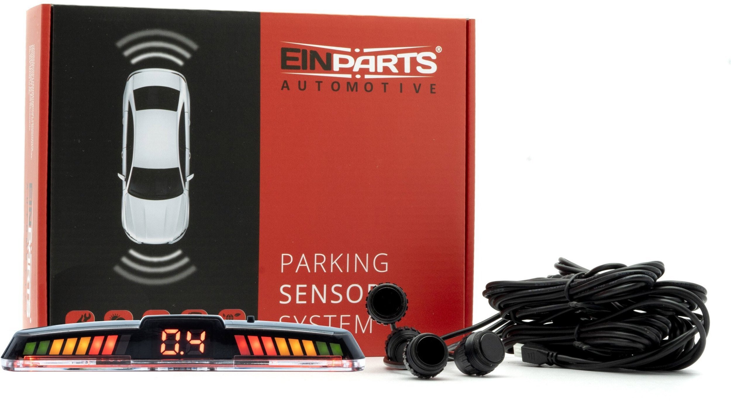 Einparts Automotive EINPARTS ZESTAW CZUJNYCH PARKOWANIA TYŁ 4 SENSORÓW UNIWERSALNE WYŚWIETLA