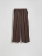 Spodnie damskie - Reserved - Spodnie z kantem - ciemnobrązowy - miniaturka - grafika 1