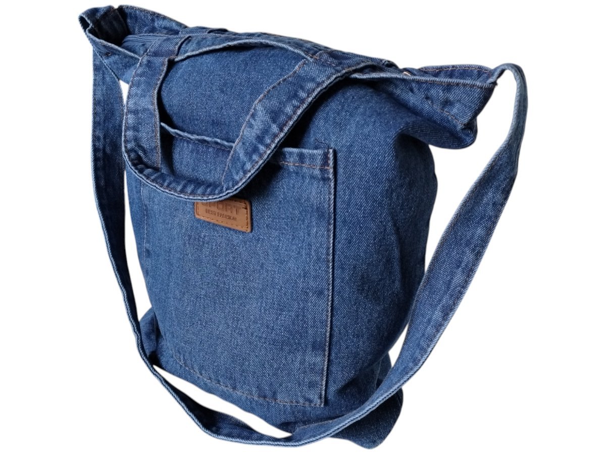 Torebka Damska Jeans, Worek Listonoszka Na Ramie Jeansowa Torba Materiałowa