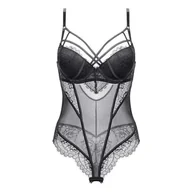 Body - Body bieliźniane z koronką i paseczkami - miniaturka - grafika 1