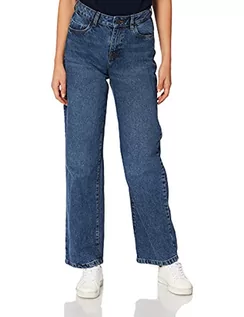 Spodnie damskie - Noisy May Damskie spodnie jeansowe Amanda z szerokimi nogawkami ze średnim stanem, Średni niebieski denim/, 26W / 32L - grafika 1