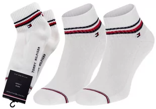 TOMMY  HILFIGER MĘSKIE SKARPETY SKARPETKI STOPKI 2P WHITE 100001094 300 - Rozmiar: 39-42 - Skarpetki męskie - miniaturka - grafika 1