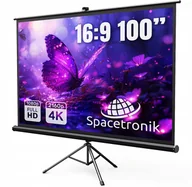 Ekrany projekcyjne - Ekran projekcyjny przenośny na Statywie 100 cali zwijany 16:9 FULL HD 4K - miniaturka - grafika 1