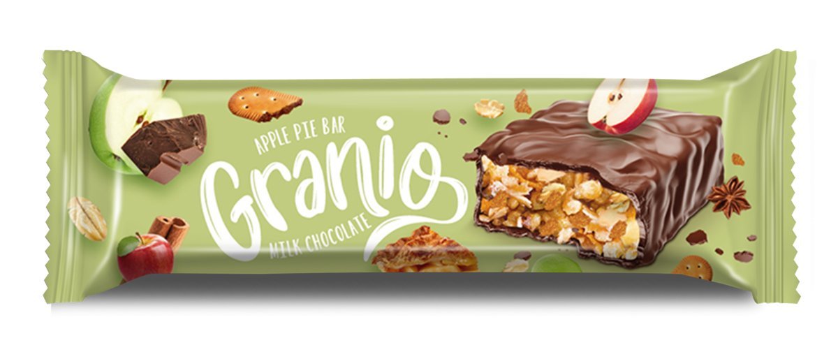 Baton mleczna czekolada z ciastkiem jabłko-cynamon Granio 40g