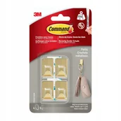 Inne artykuły do sprzątania - 3M Command 4 Haczyki Dekoracyjne Złote Plastikowe + 5 Pasków 17032G - miniaturka - grafika 1