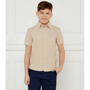 BOSS Kidswear Lniana koszula Regular Fit - Bluzki dla chłopców - miniaturka - grafika 1