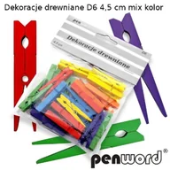 Pozostałe akcesoria dla plastyków - POLSIRHURT Dekoracje drewniane (spinacz) D6 4,5cm mix kolorów - miniaturka - grafika 1