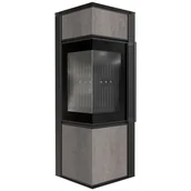 Piece wolnostojące - Piec stalowy TORA/S 8 kW fi 150 NATURALI PIETRA DI SAVOIA GRIGIA czarny - miniaturka - grafika 1