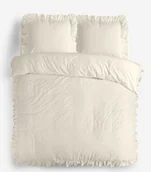 Pościel - 240x200/220 RUFFLES krem mikroperkal kpl pościeli - miniaturka - grafika 1